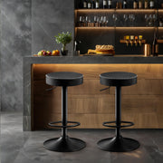Swivel Bar Stools Set of 2 Black Adjustable Counter Height
