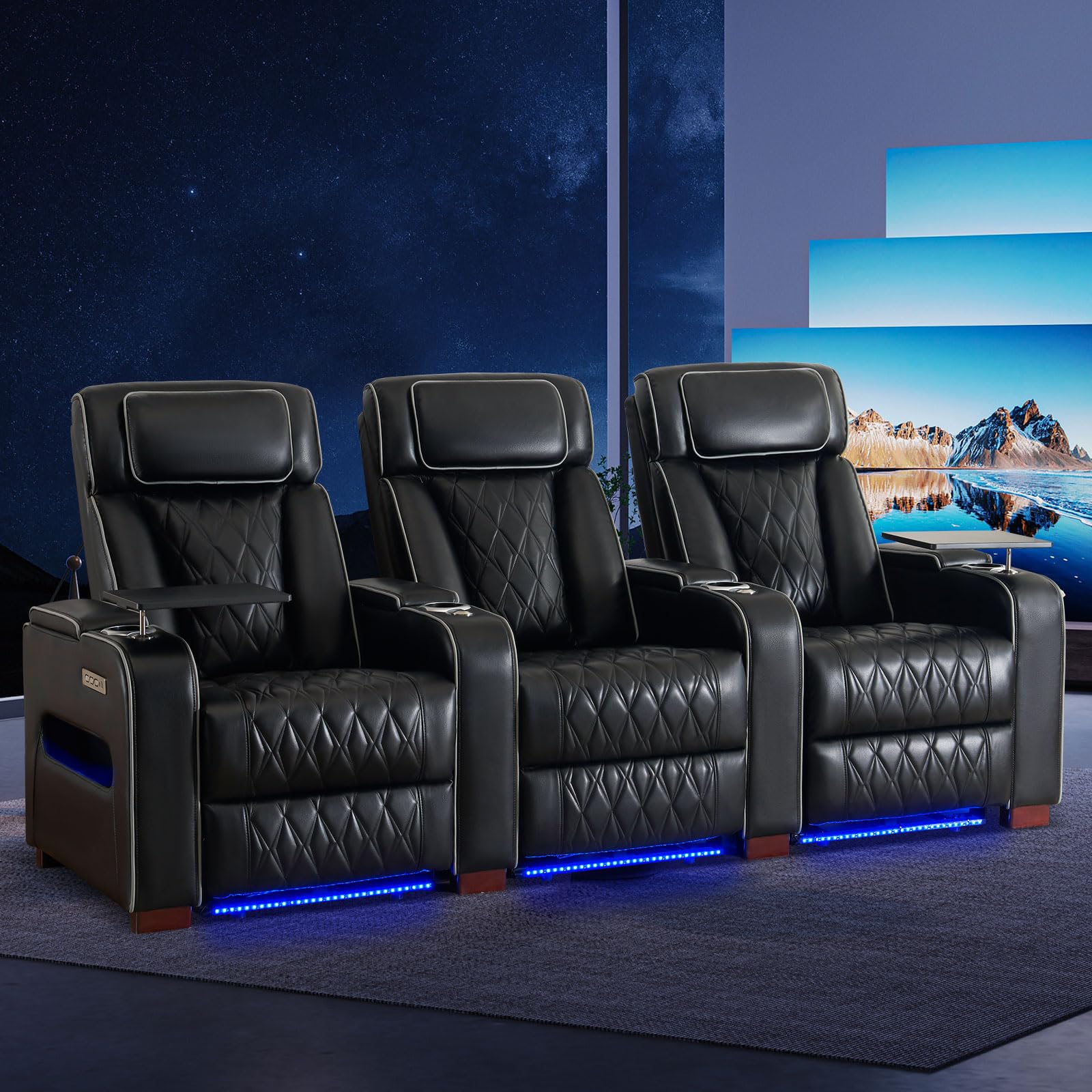 Luxury Home Theater Power Recliner with LED Lighting