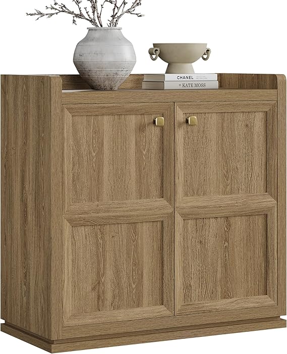 Storage Cabinet with Doors and Adjustable Shelves