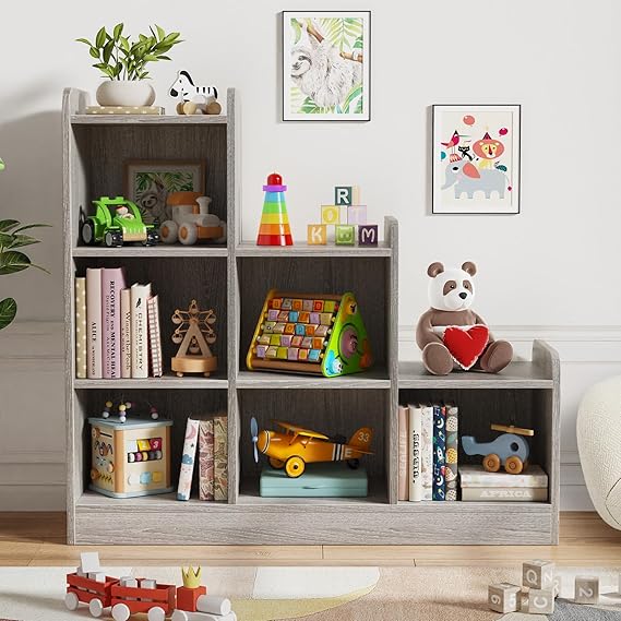 6-Cube Kids Bookshelf and Toy Storage Organizer