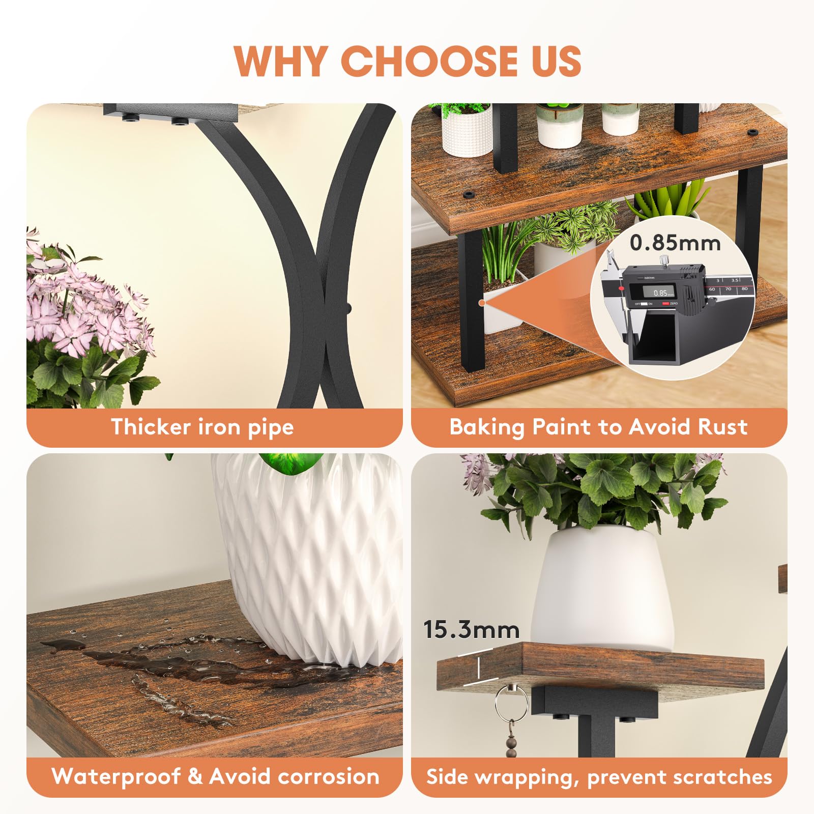 8-Tiered Indoor Plant Stand with Grow Light