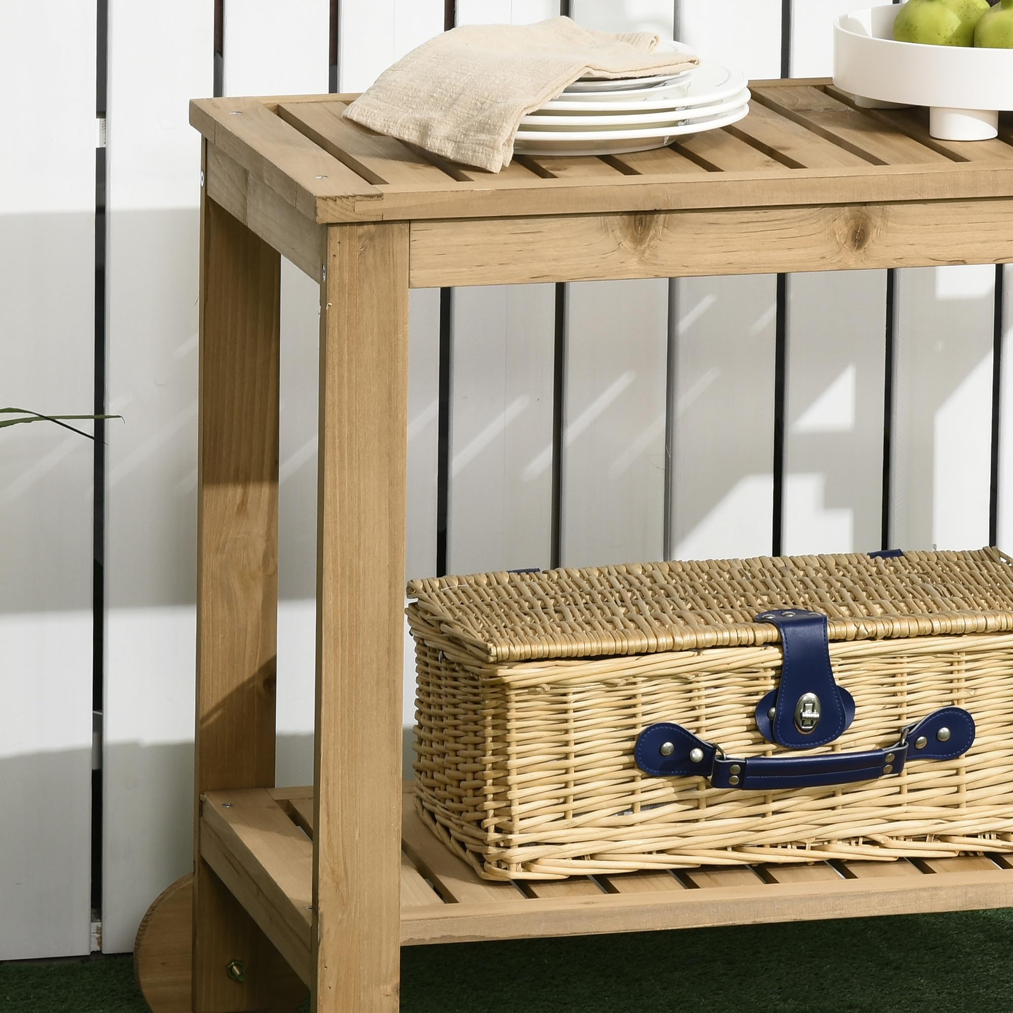 Outdoor Bar Cart with Wine Holders