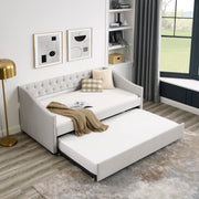 Twin Daybed with Trundle and Upholstered Sofa Bed