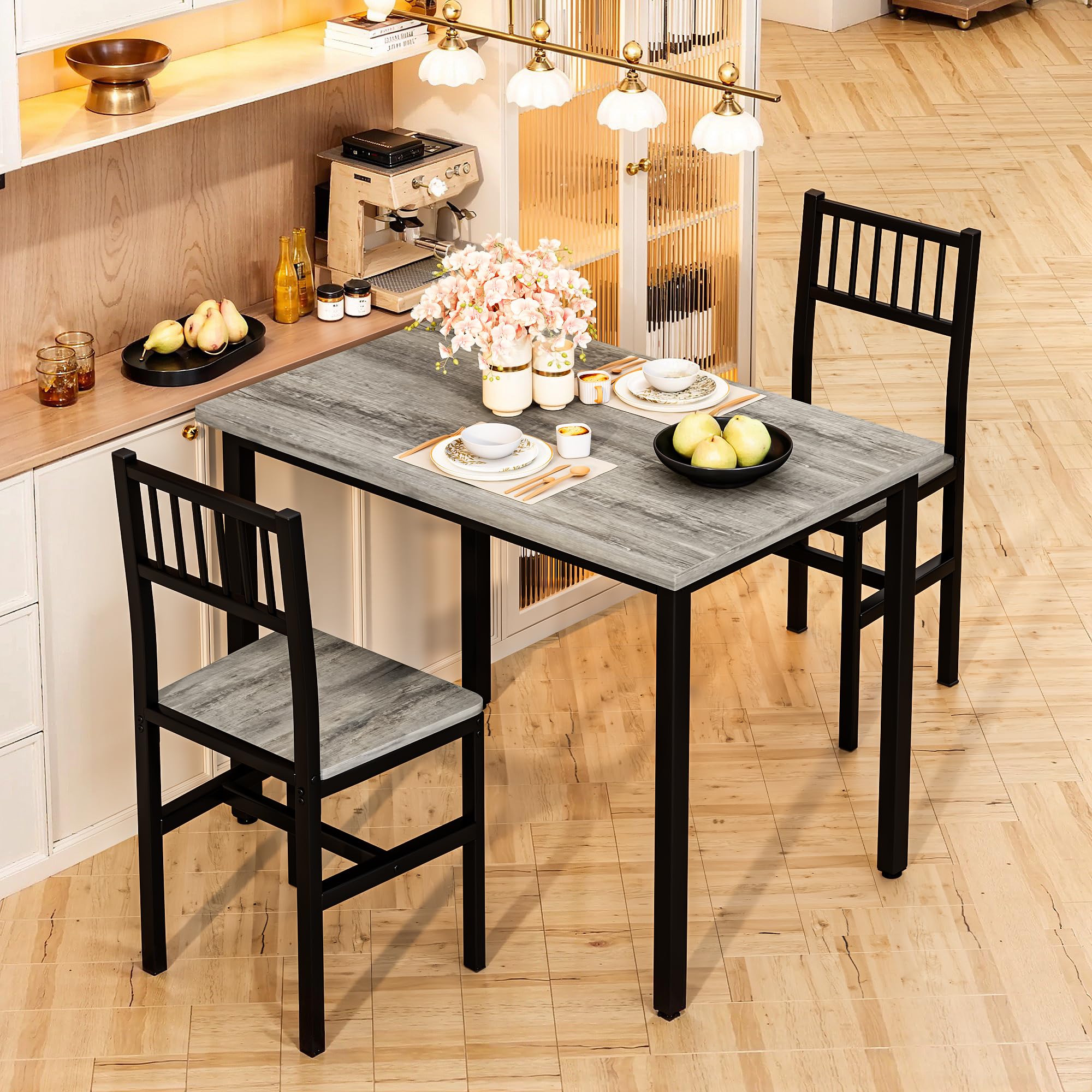 3-Piece Dining Table Set with Chairs