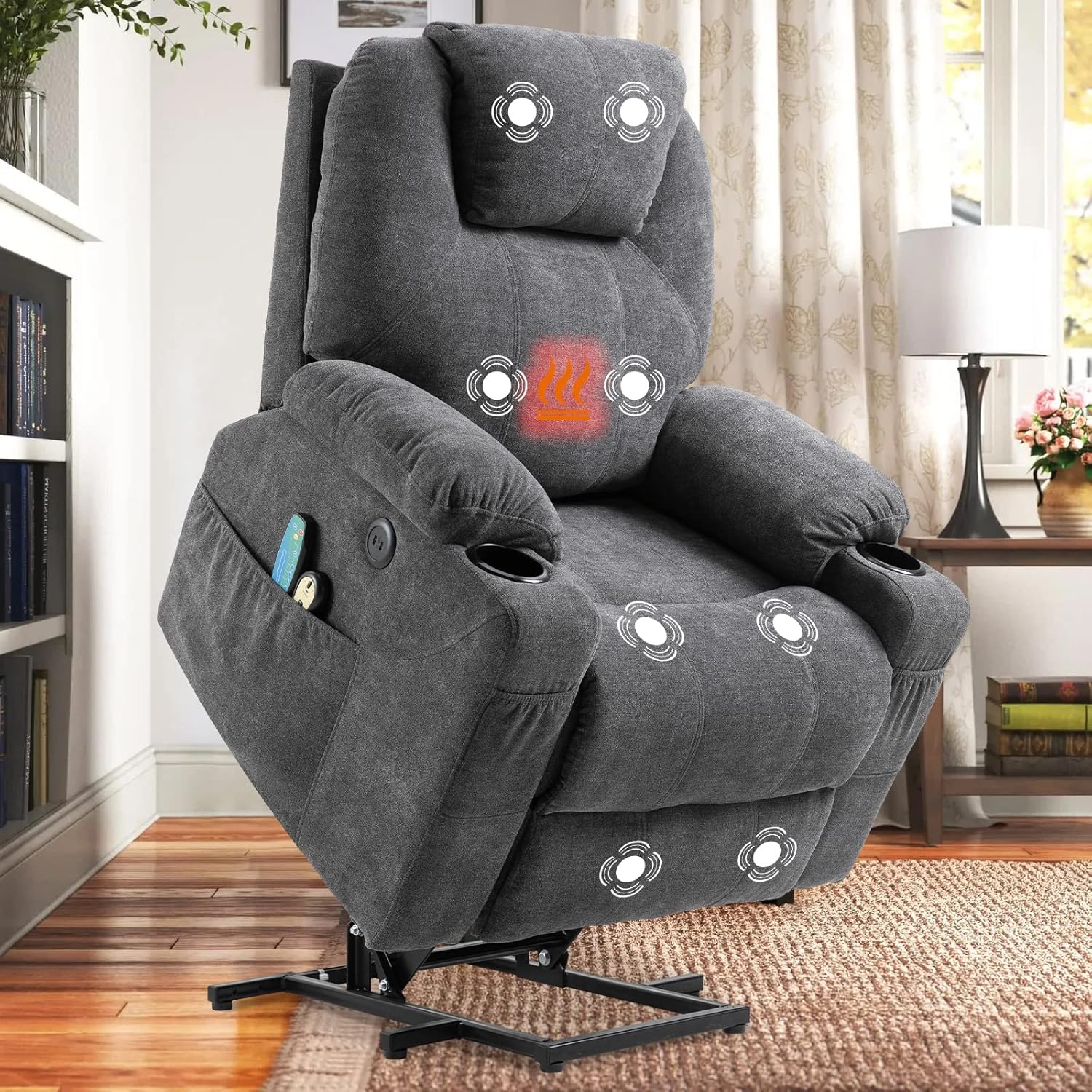 Power Lift Recliner Chair with Massage and Heat