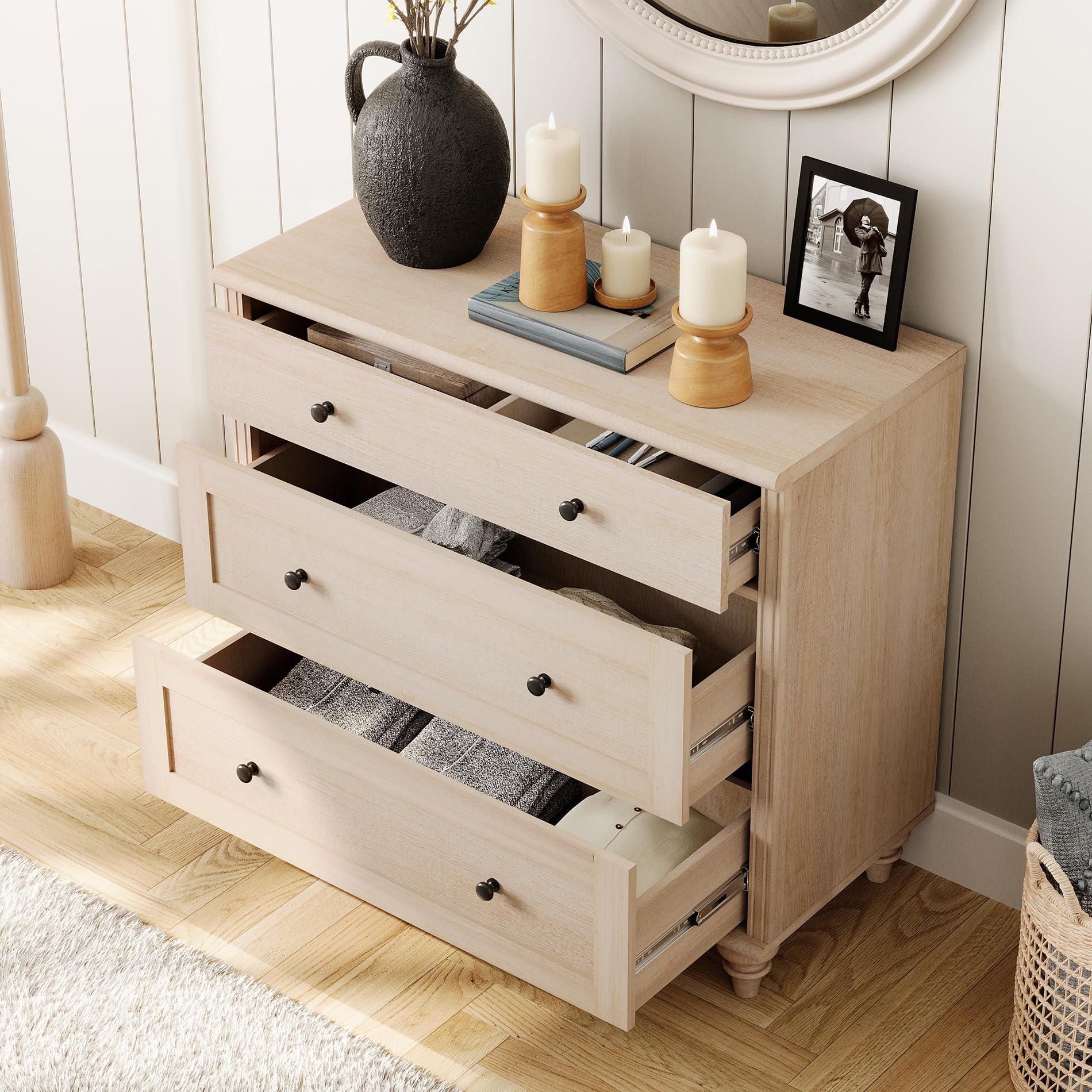 3-Drawer Mid Century Modern Dresser