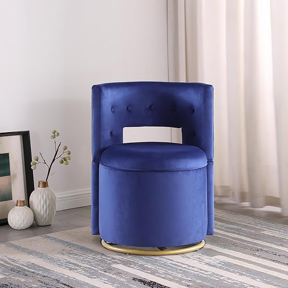 Velvet Swivel Accent Chair with Storage