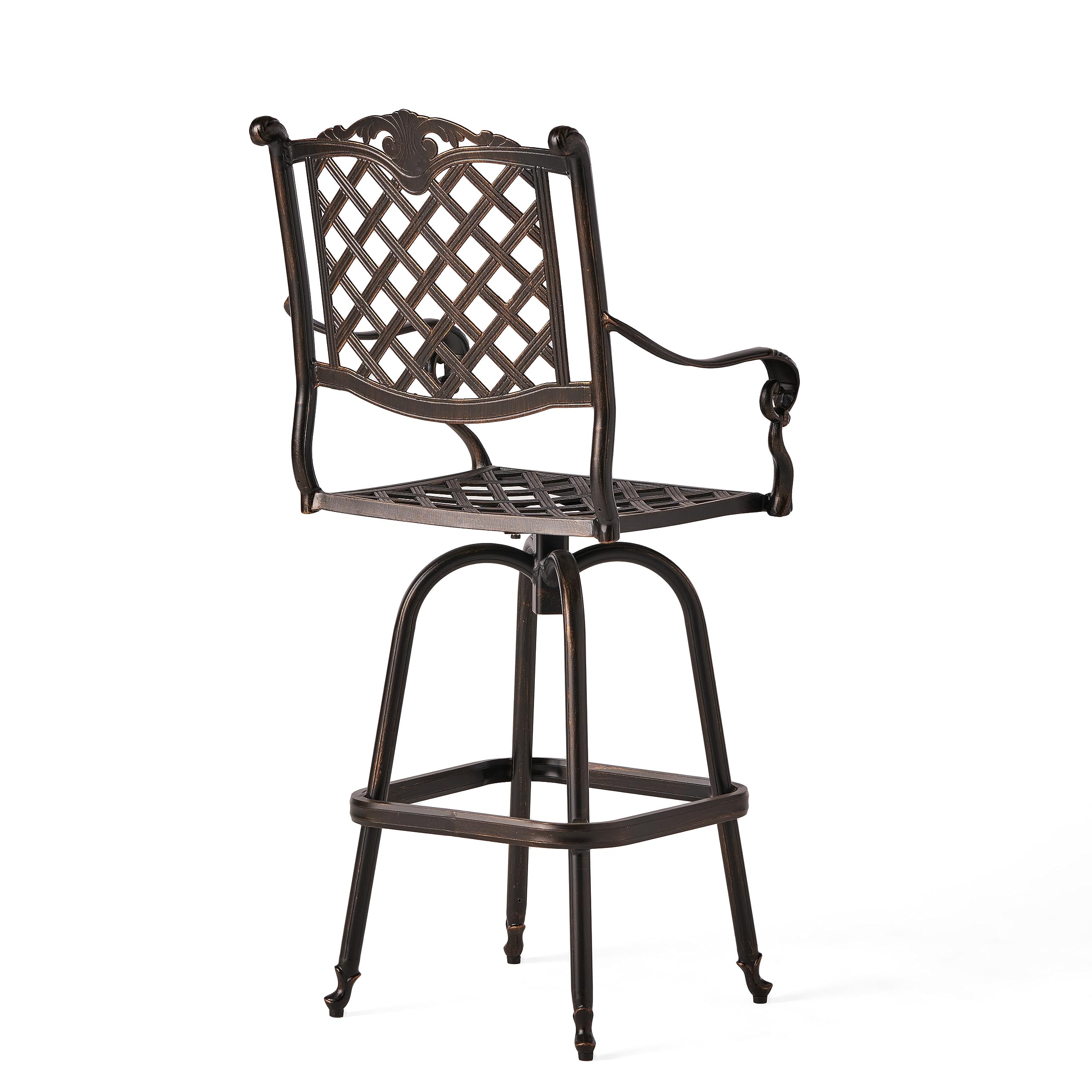 Outdoor Cast Aluminum Bar Stools Set of 2