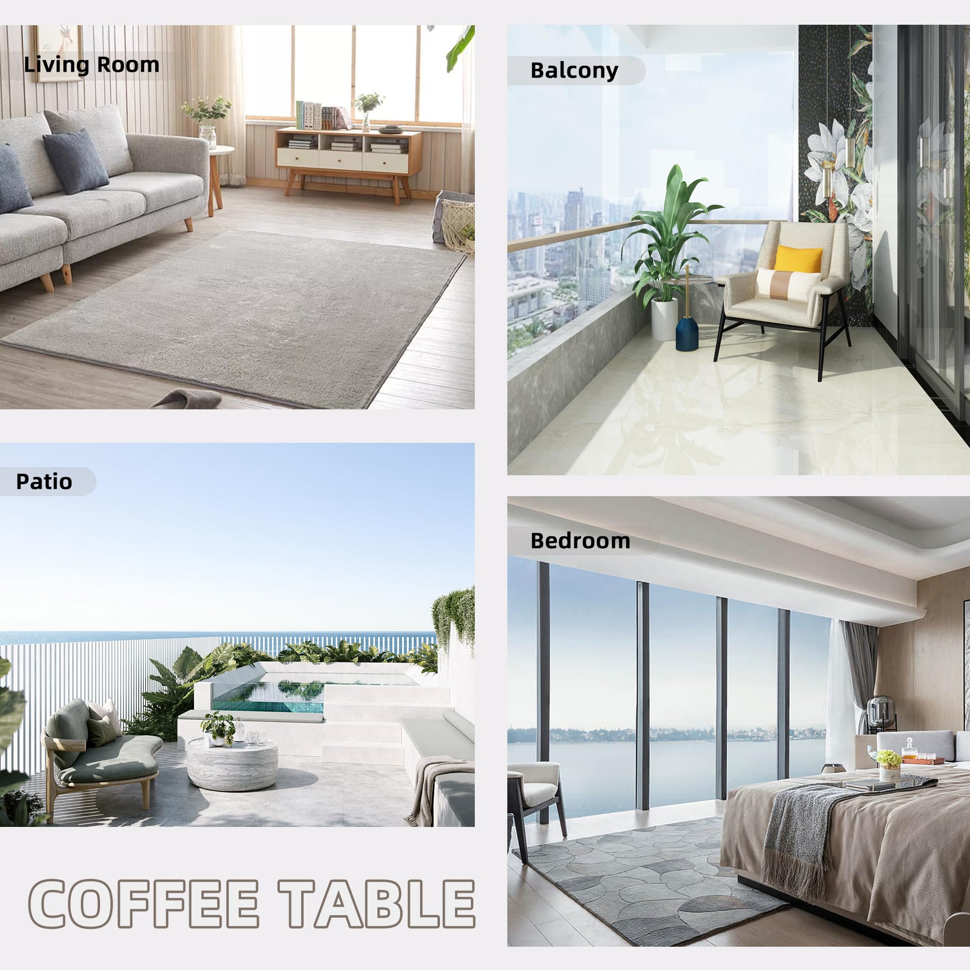 Round Pedestal Side Table with Aluminum Stand