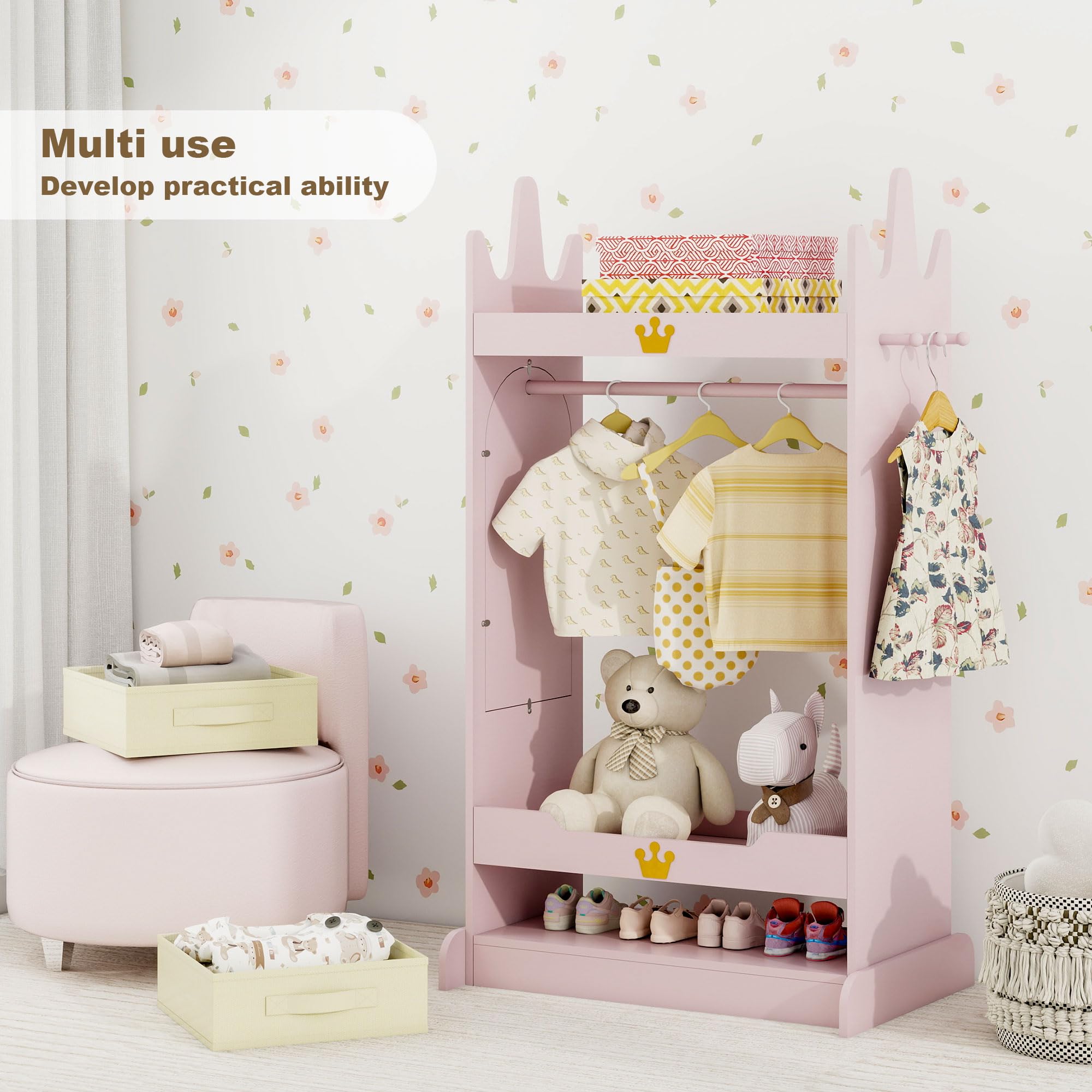 Kids Dress Up Storage with Mirror