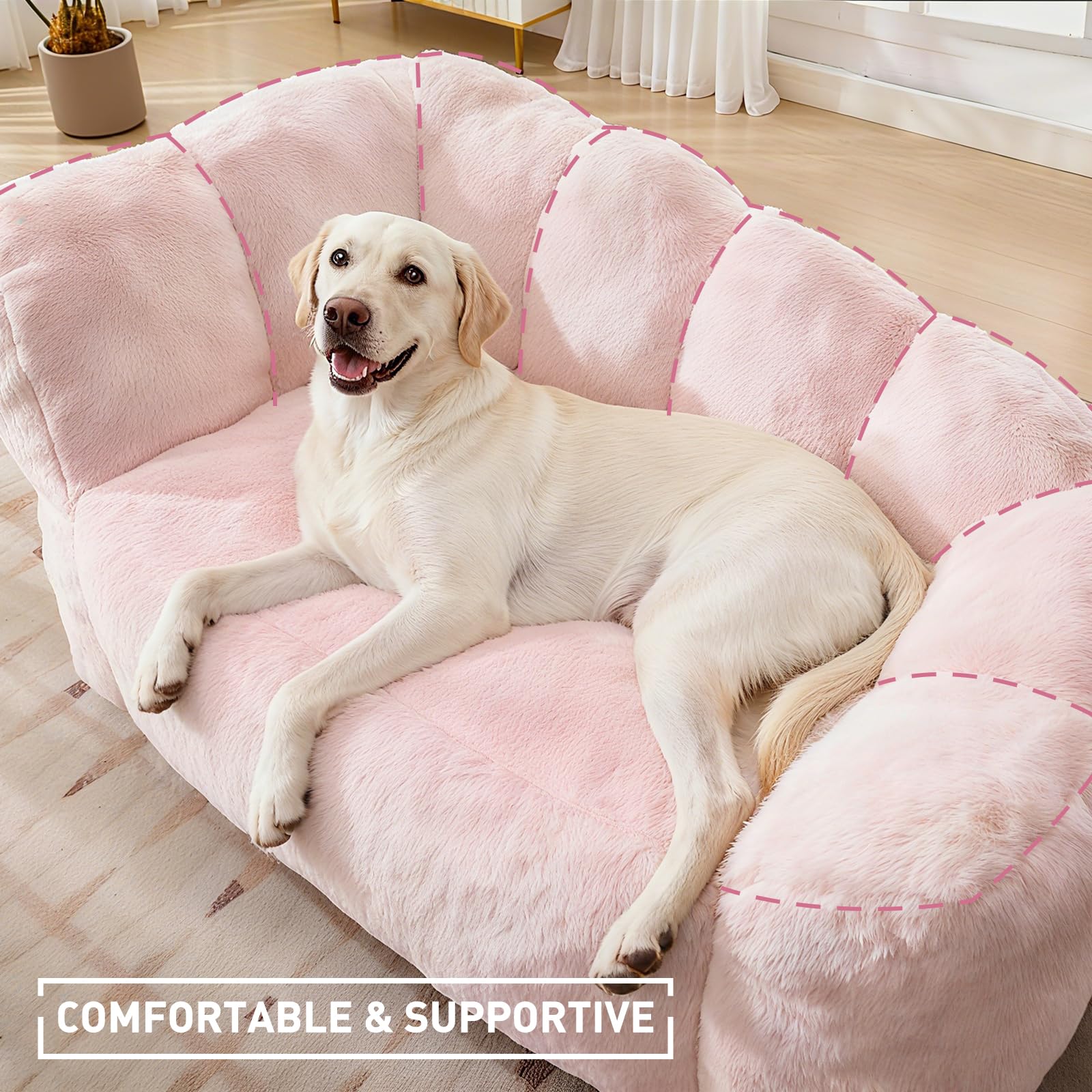 Dog Sofa Couch Pink Memory Foam