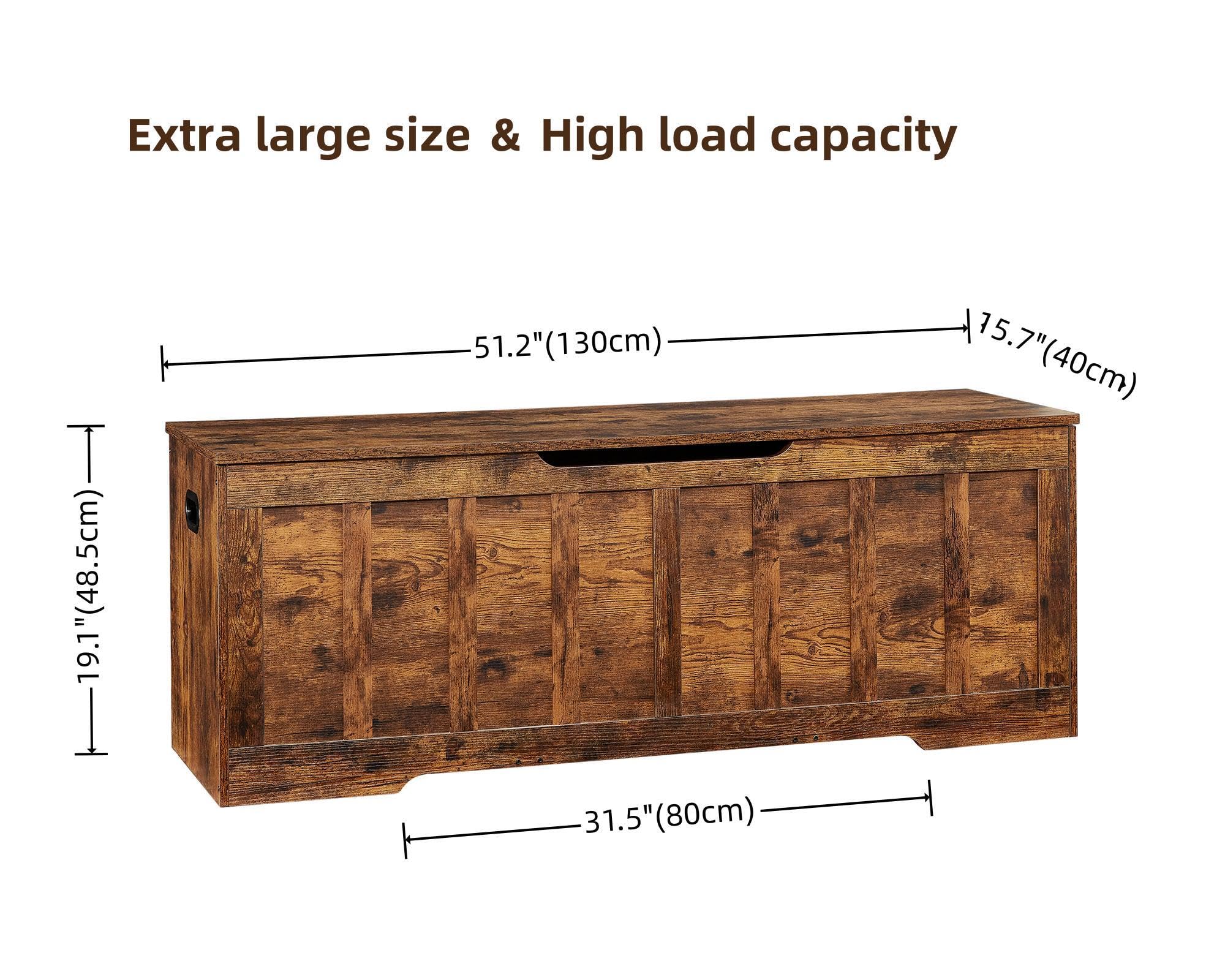 Storage Bench with Safety Hinges