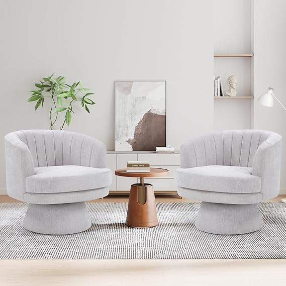 360° Swivel Barrel Chair with Armrest