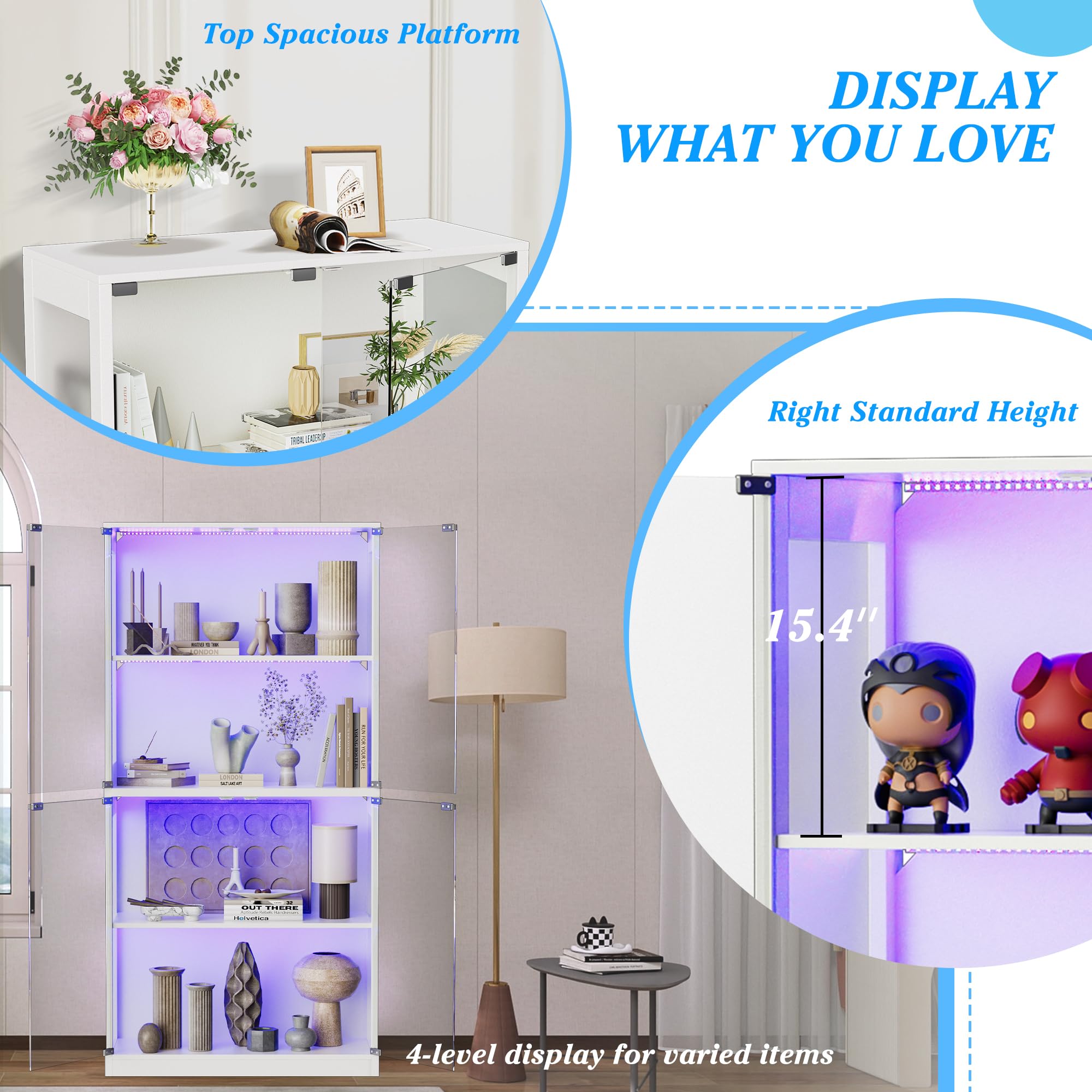 65" RGB Display Cabinet with Glass Doors