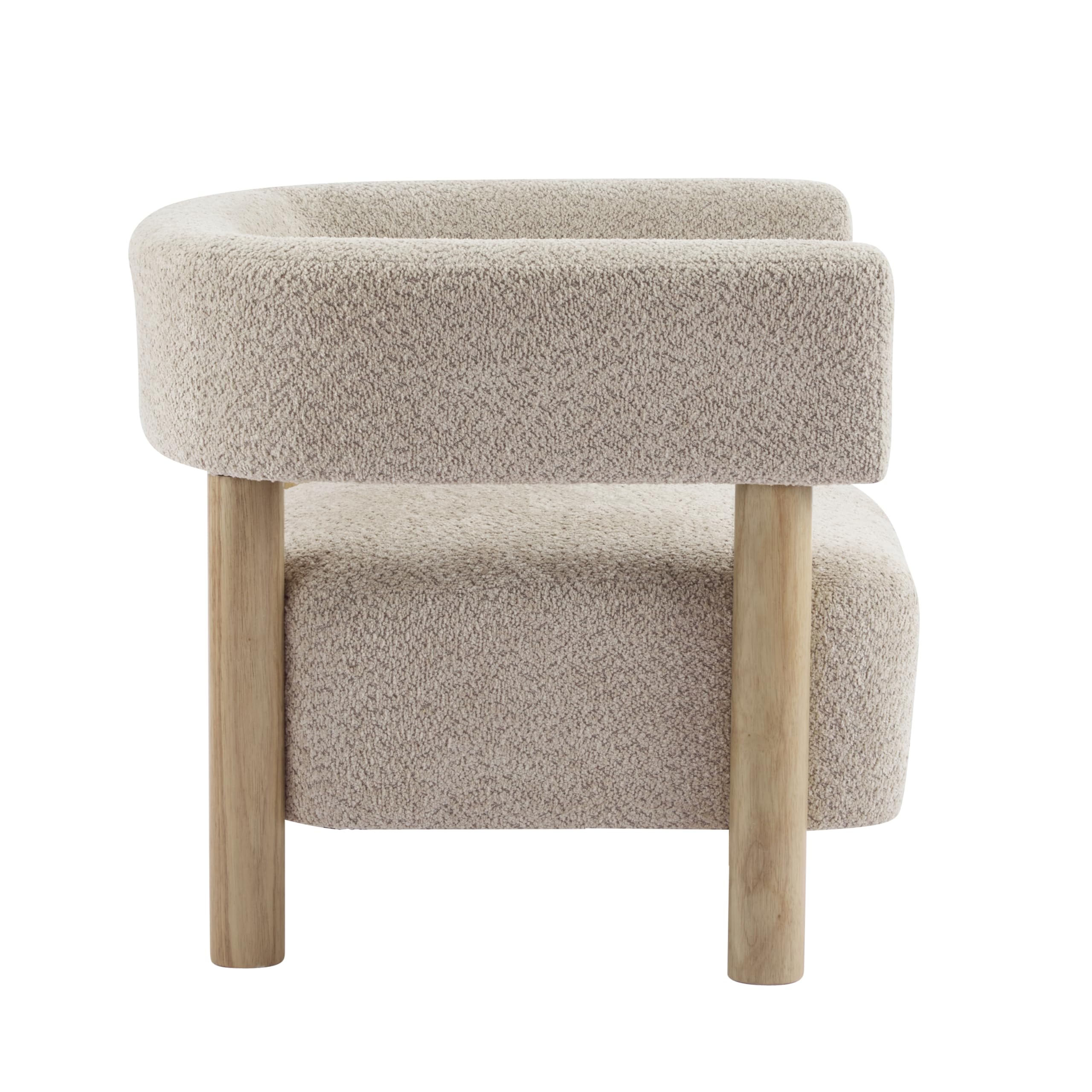Boucle Accent Chair with Round Backrest