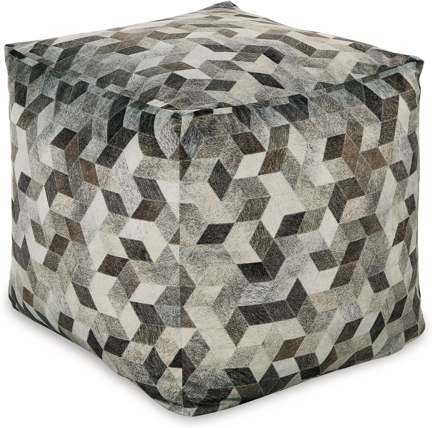 Square Hemp Pouf Ottoman 16x16x16