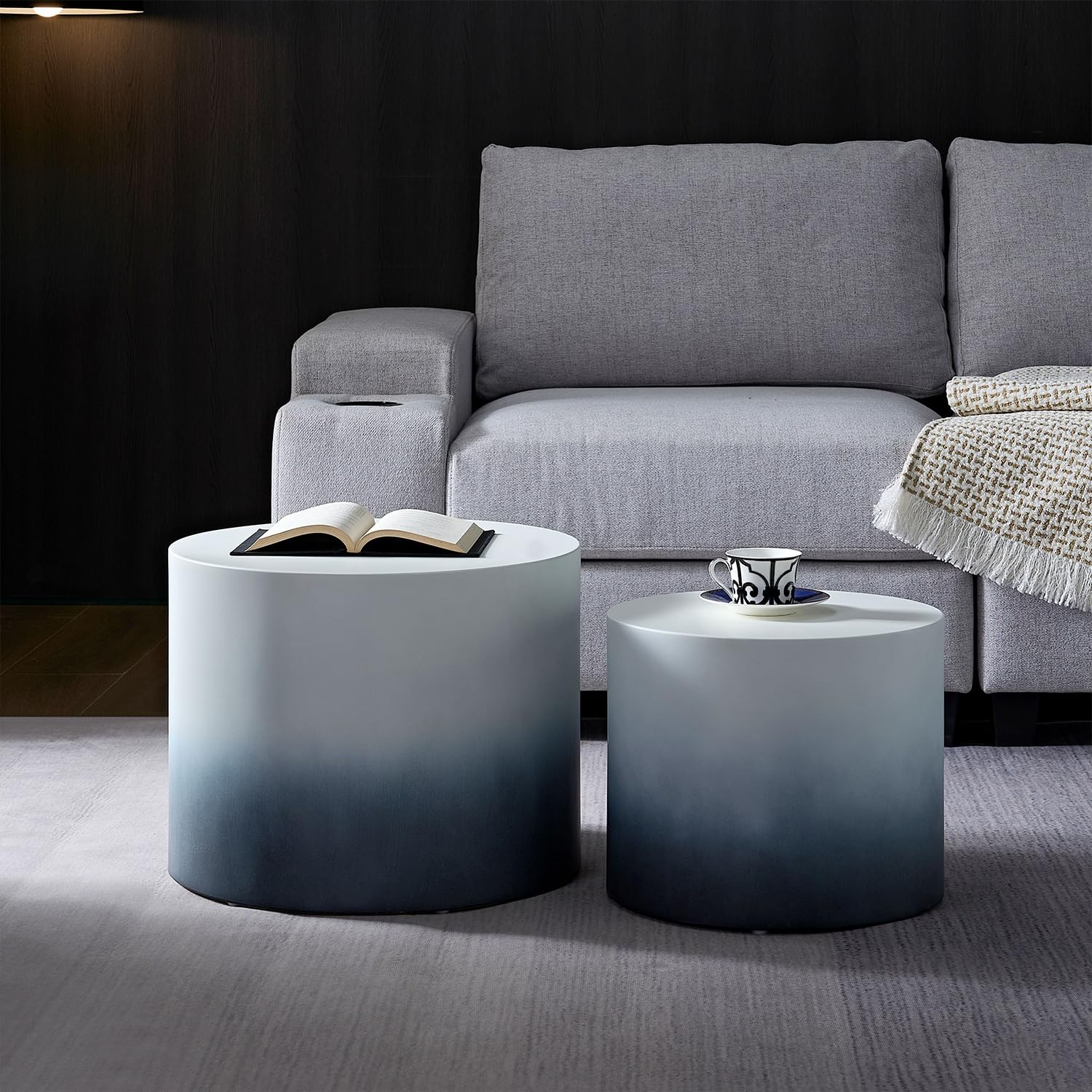 Round Nesting Coffee Table Set of 2