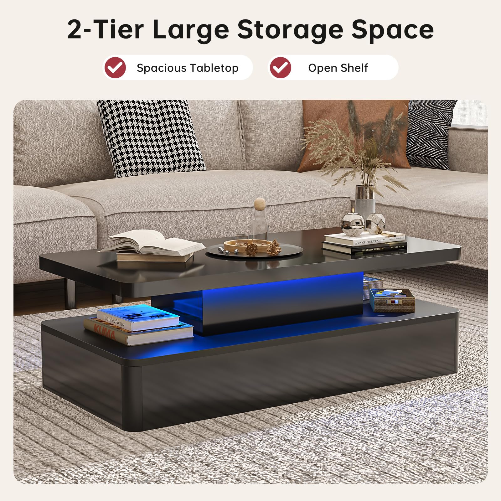 LED Coffee Table with Storage