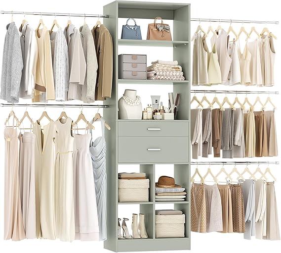 Wall Mount Closet Organizer with Drawers