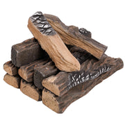 Large Ceramic Gas Fireplace Logs - 10 Piece Set