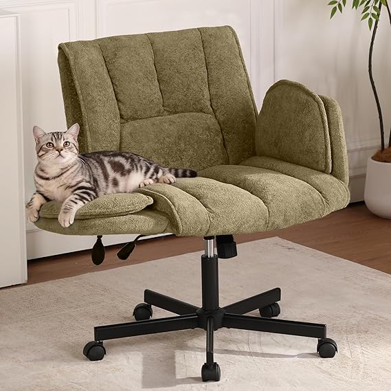 Criss Cross Office Chair with Wheels and Lumbar Support