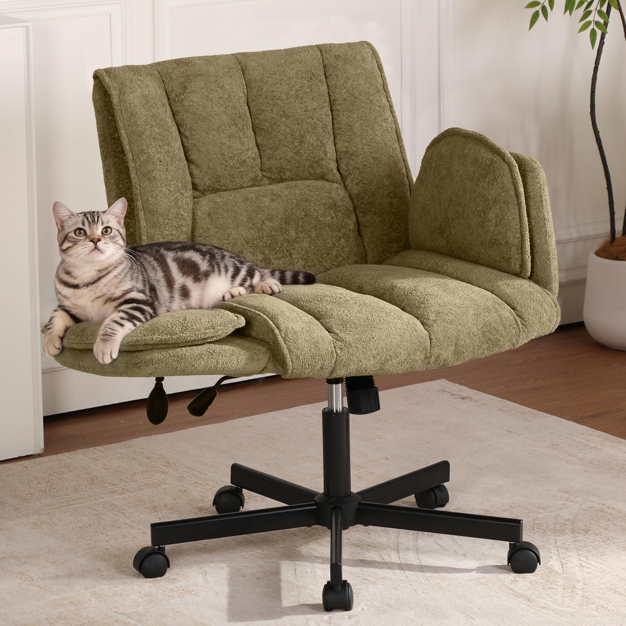 Criss Cross Office Chair with Wheels and Lumbar Support