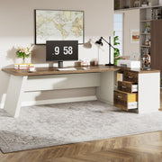 L-Shaped Executive Desk with Storage