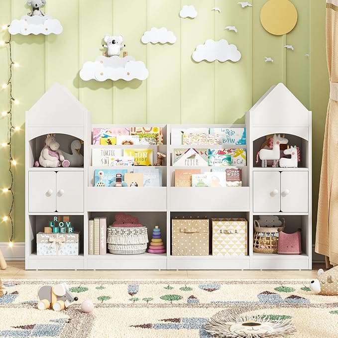 Castle Shape Children's Bookshelf Storage Organizer