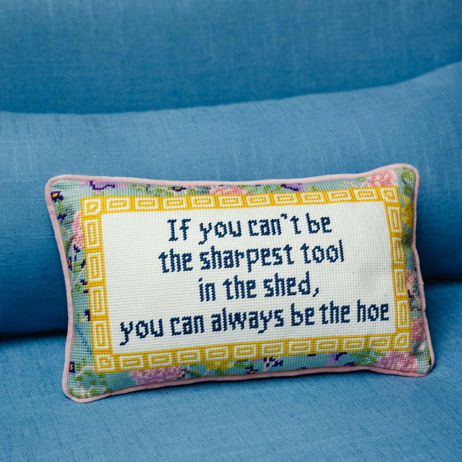 Needlepoint Decorative Throw Pillow - Sharpest Tool