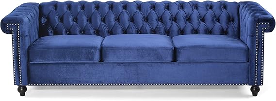Tufted Chesterfield Faux Leather 3 Seater Sofa