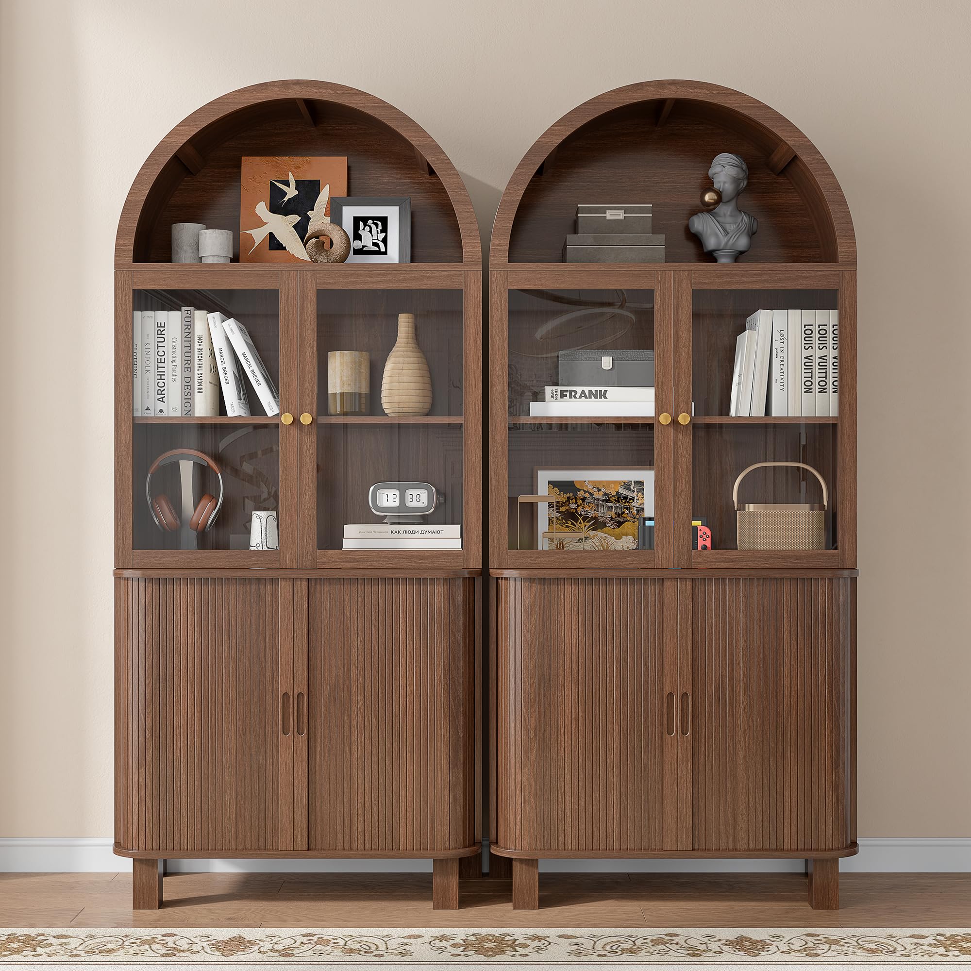 Tall Kitchen Pantry Storage Cabinet with Sliding Door