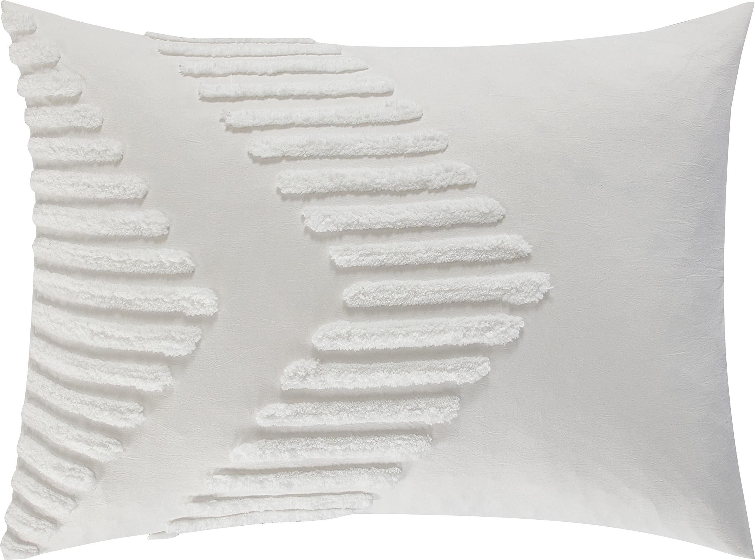 7-Piece Tufted Embroidery Comforter Set California King White