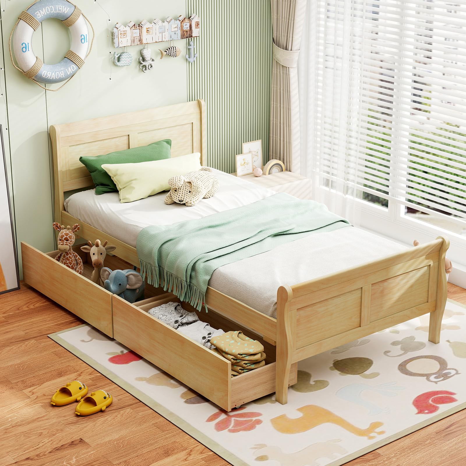 Twin Bed with Storage Drawers
