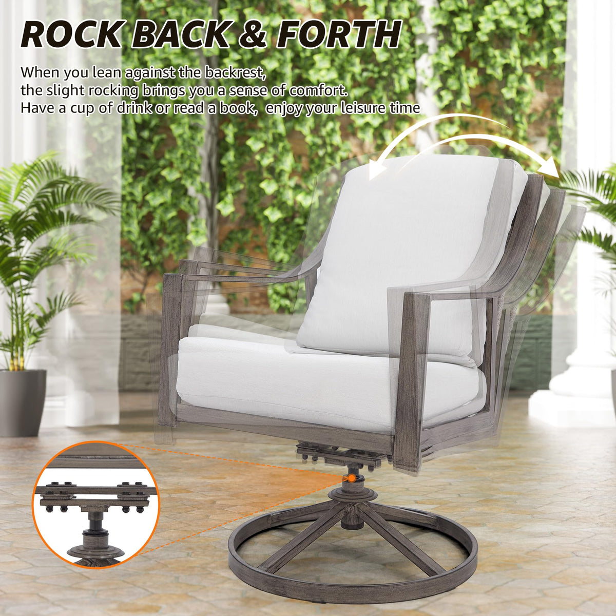 7 Piece Patio Dining Set with Swivel Chairs