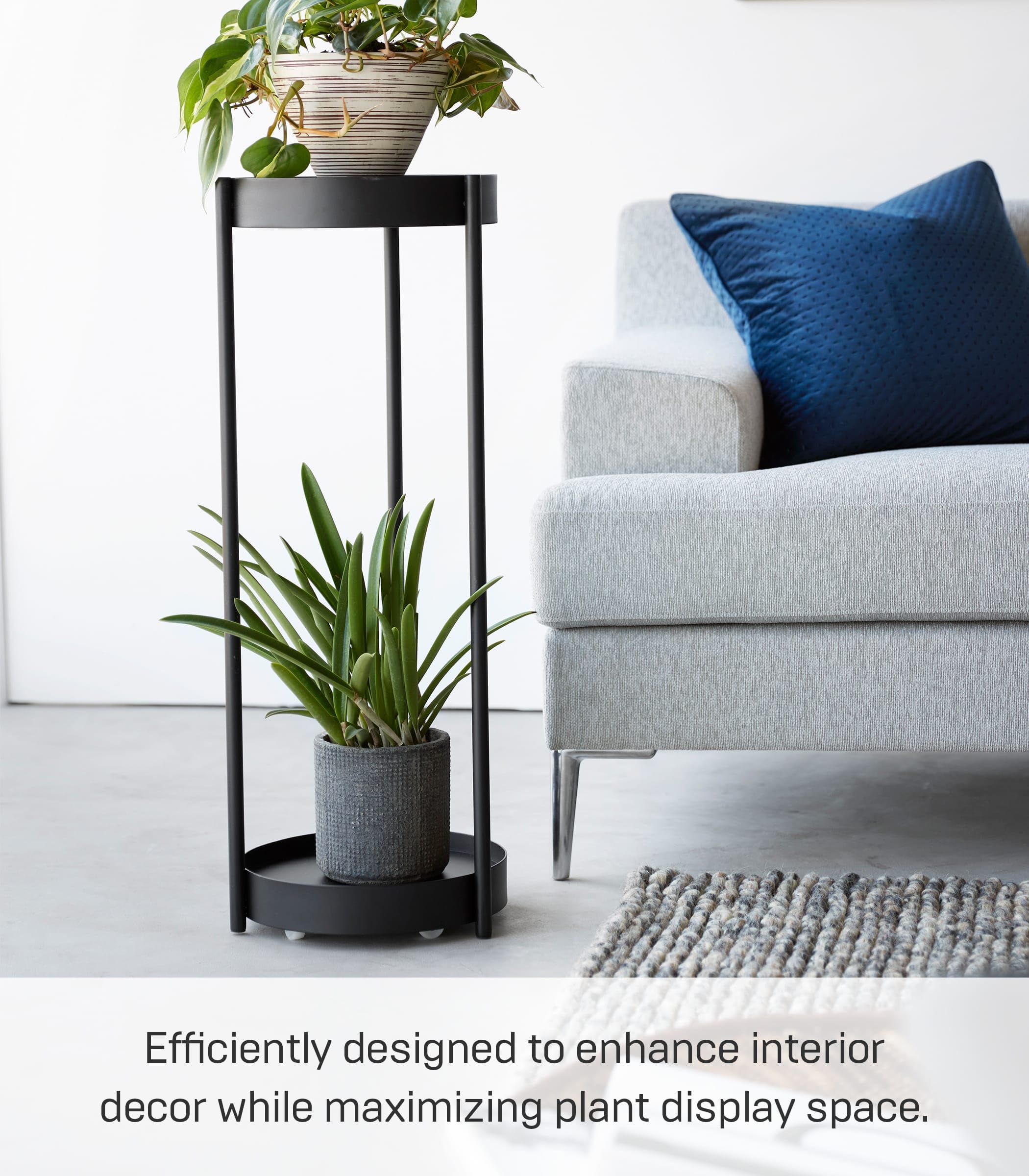 2-Tier Rolling Planter Stand with Casters