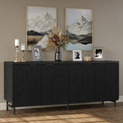 66.2" Fluted Buffet Cabinet with 4 Doors and Shelves