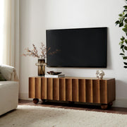 54-Inch Scalloped TV Stand with Storage Doors