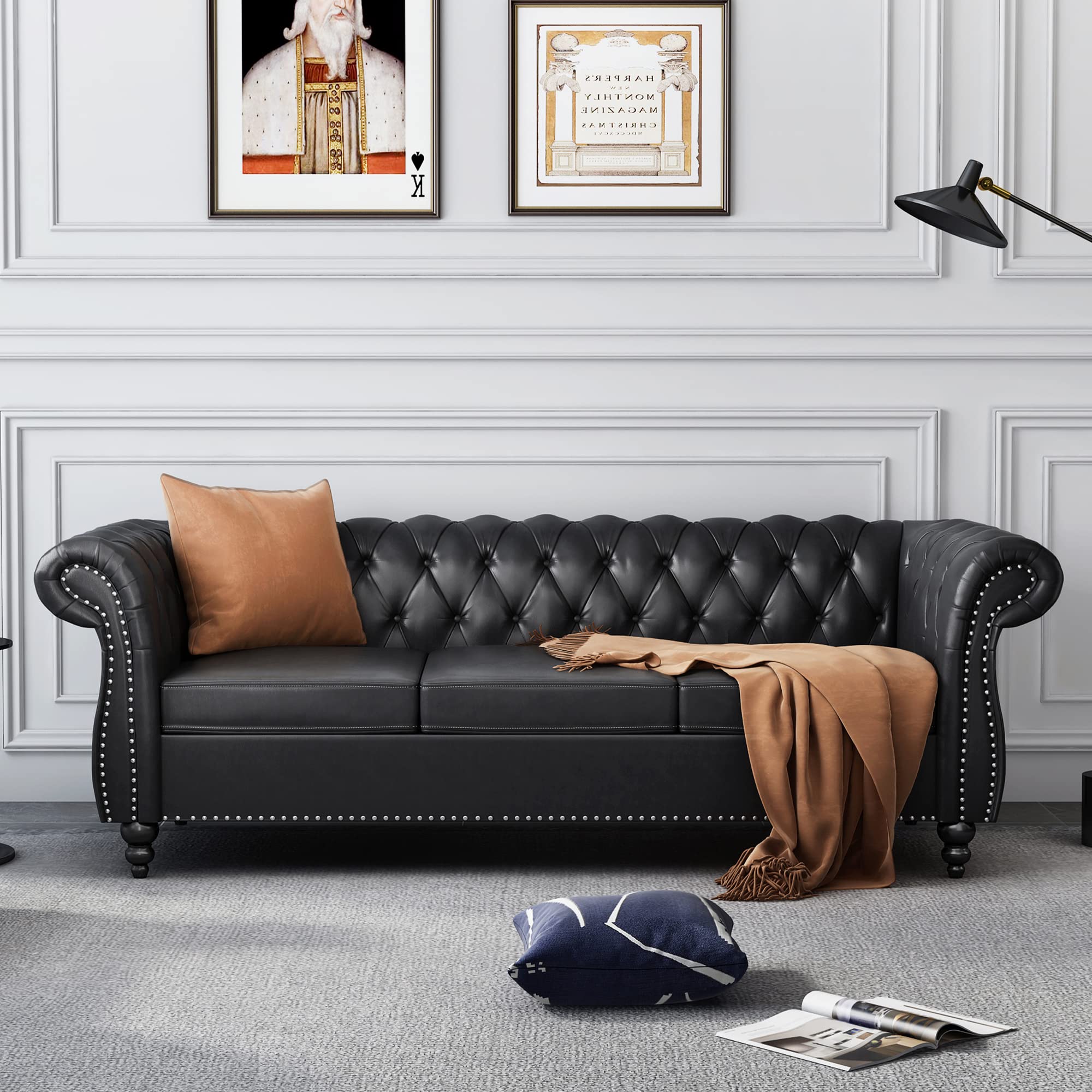 3-Seater Tufted Futon Sofa
