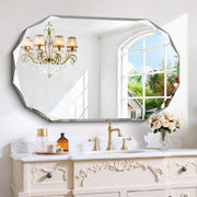 Oval Beveled Bathroom Mirror 48x28
