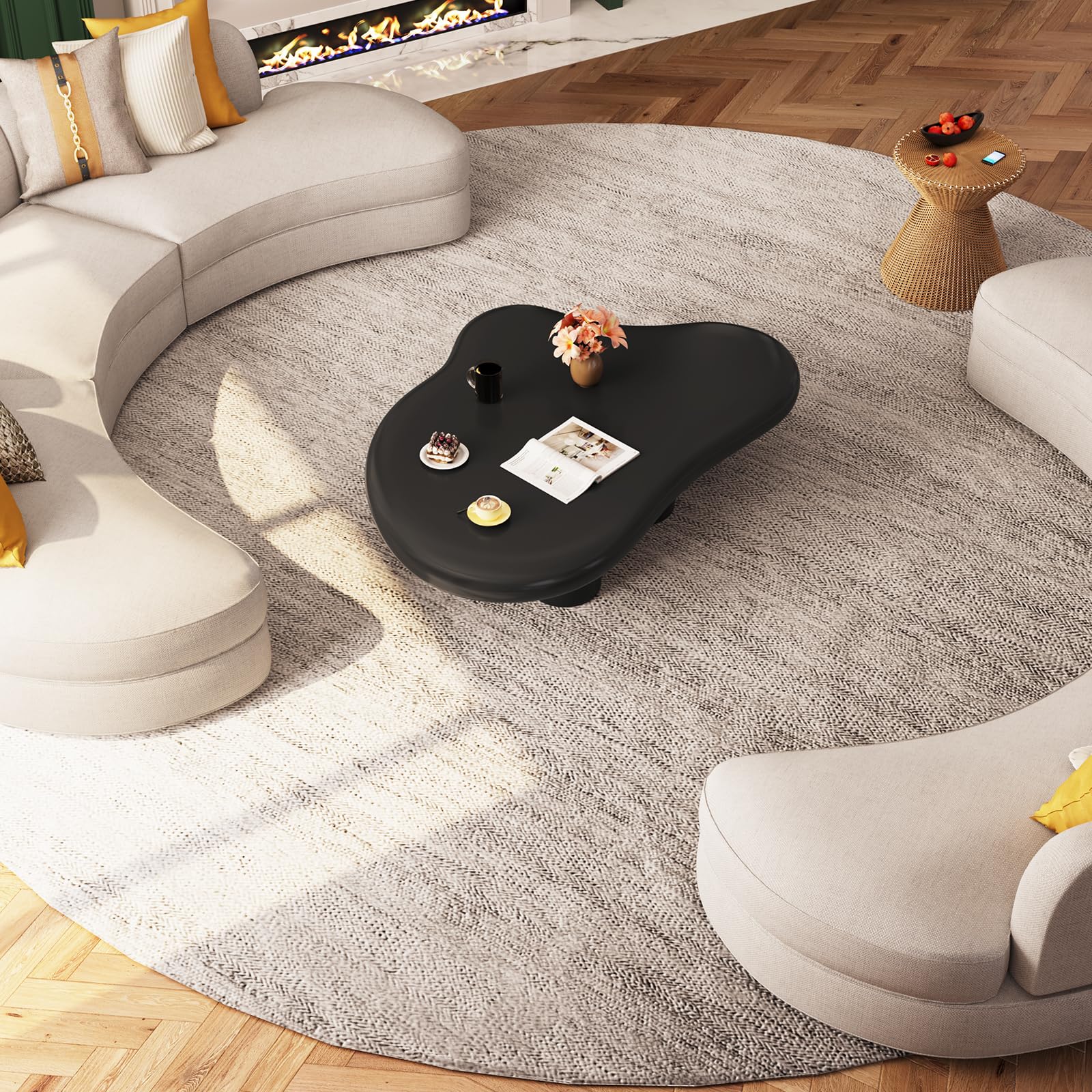 Cloud-Shaped Coffee Table with 4 Legs