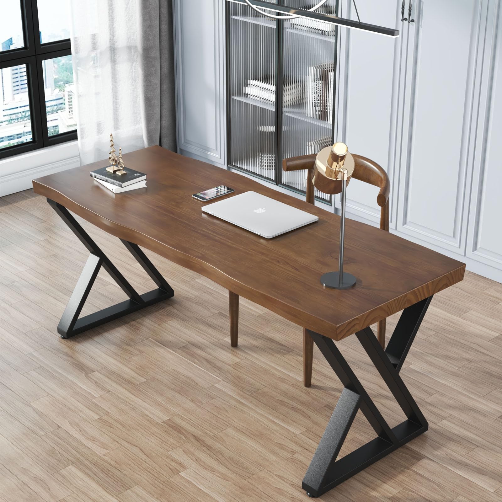 55 Inch Solid Wood Desk