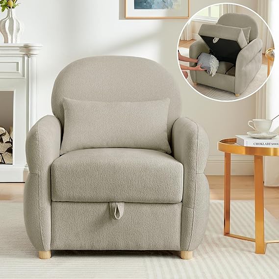 Accent Chair with Storage Ginger Yellow 33.5"
