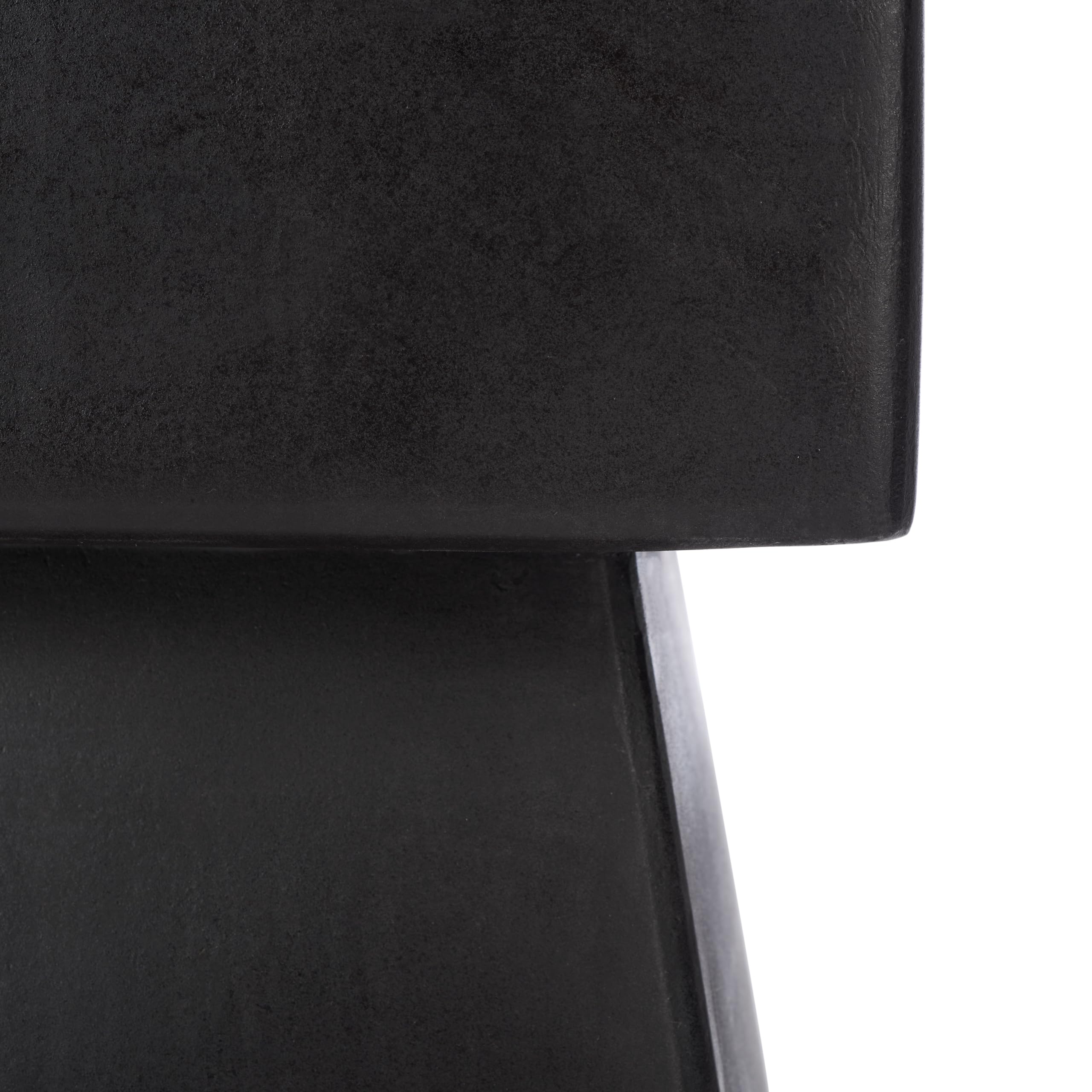 Modern Concrete Accent Table - Black Square End Table