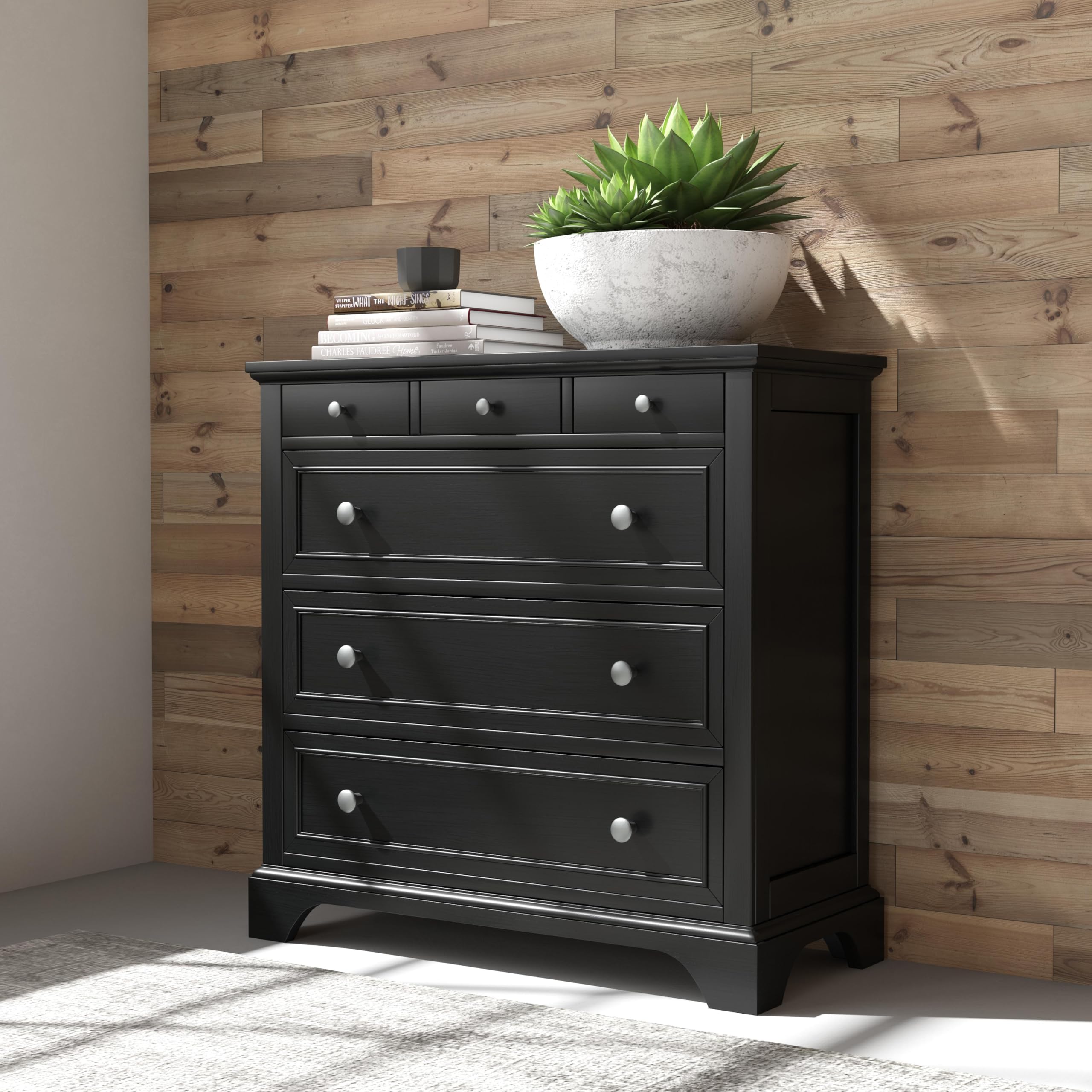 Black Four-Drawer Storage Chest