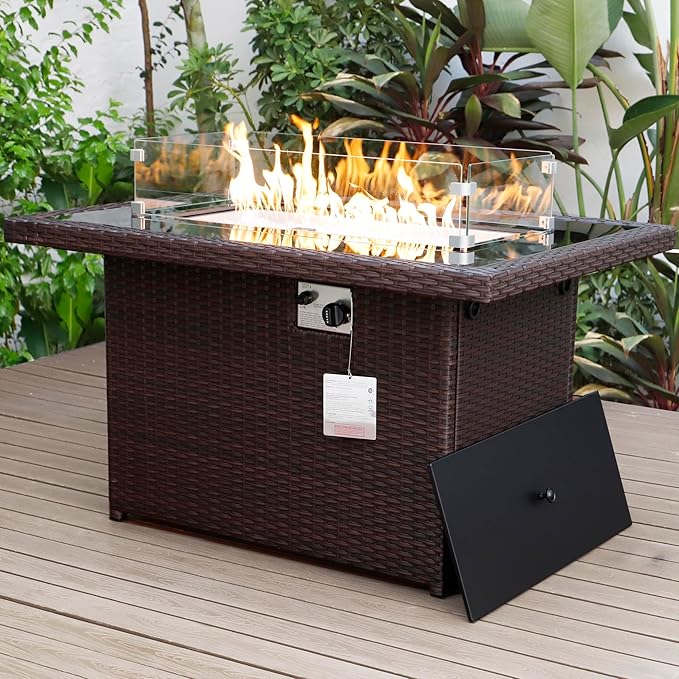 Rectangular Outdoor Fire Pit Table