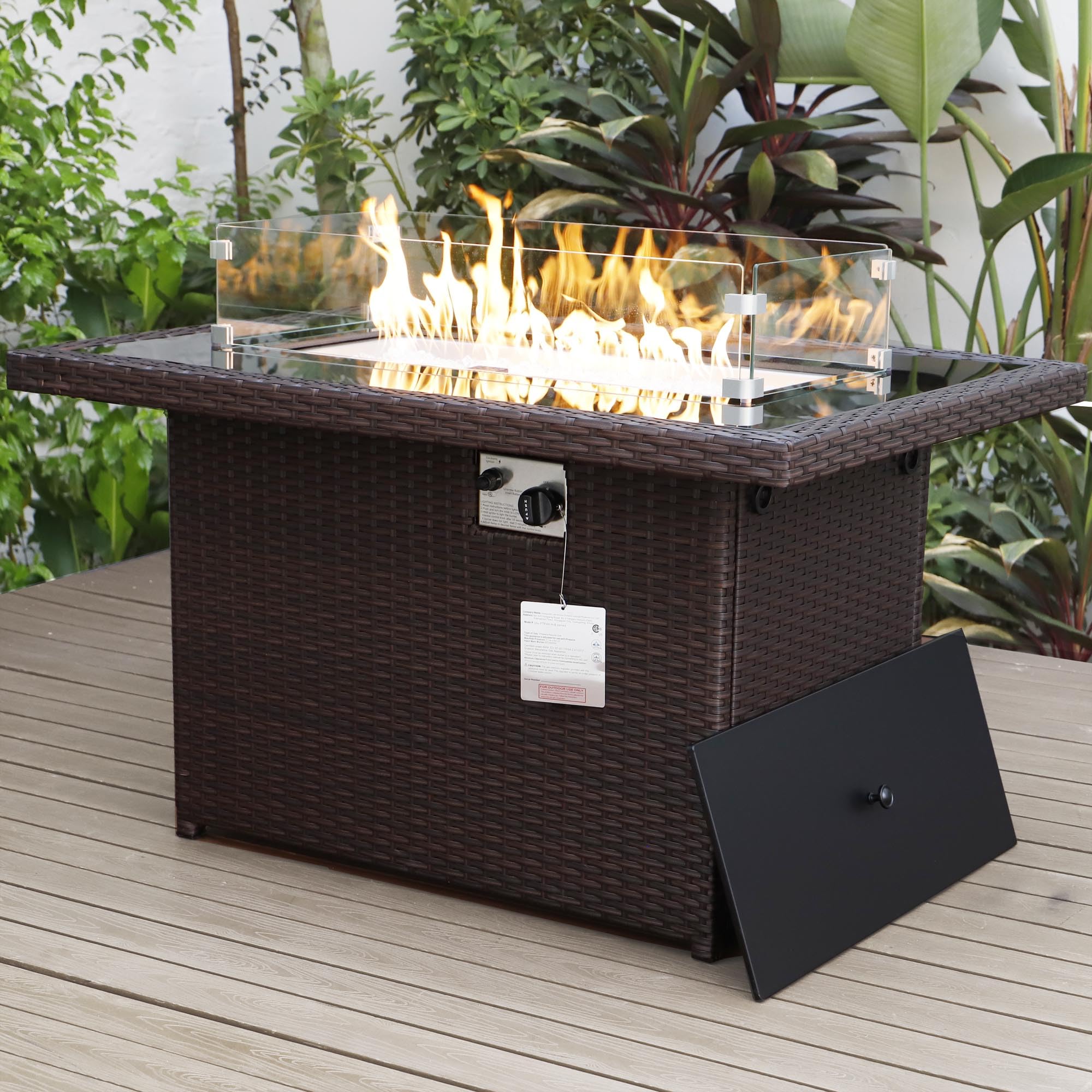 Rectangular Outdoor Fire Pit Table
