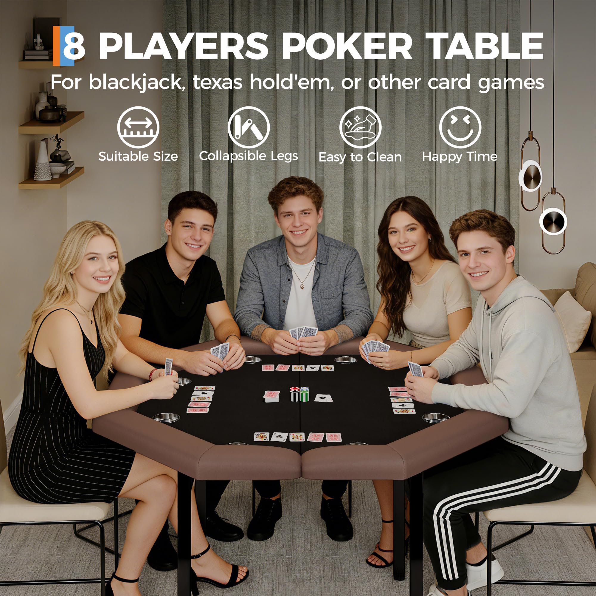 Octagonal Folding Poker Table 8 Player
