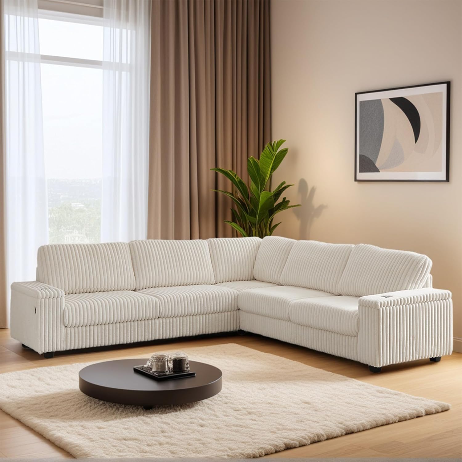Modular Sectional Sofa with Storage and USB Ports