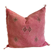 Moroccan Cactus Silk Pillow Cover 20x20 Pink