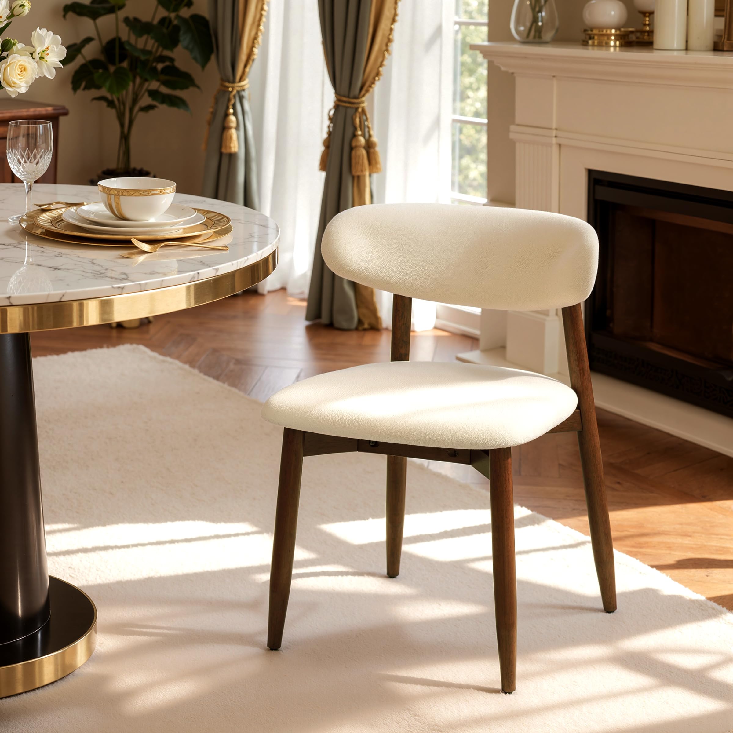 Upholstered Dining Chairs Set of 4 - Mid Century Modern Kitchen Chairs